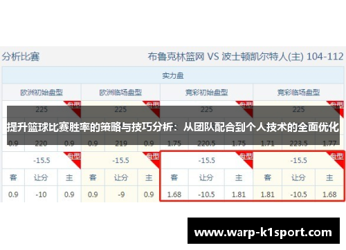 提升篮球比赛胜率的策略与技巧分析：从团队配合到个人技术的全面优化